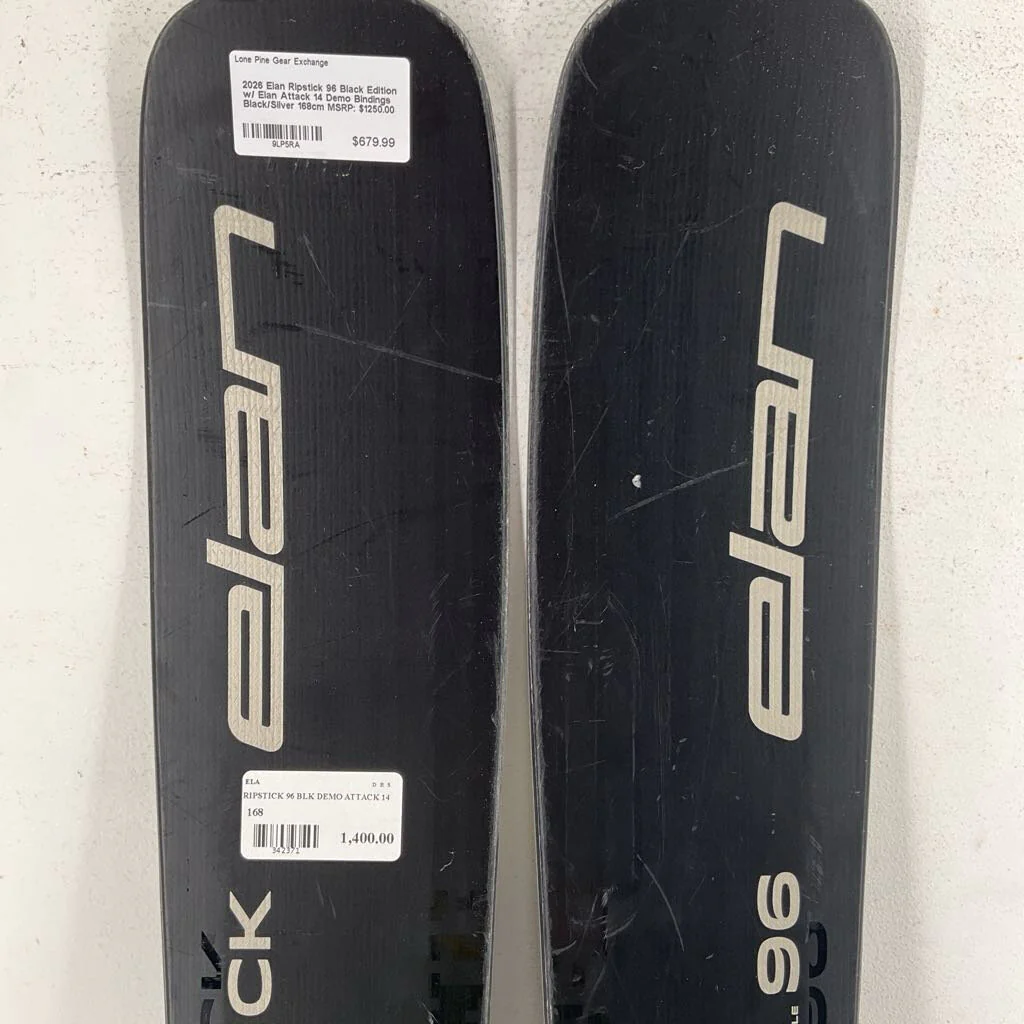 2026 Elan Ripstick 96 Black Edition w/ Elan Attack 14 Demo Bindings - Image 3