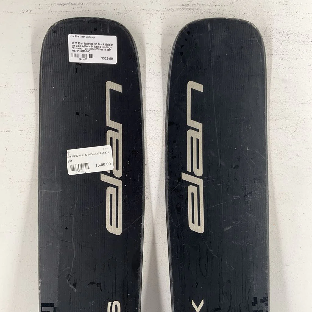 2026 Elan Ripstick 96 Black Edition w/ Elan Attack 14 Demo Bindings *Epoxied Tail* - Image 3
