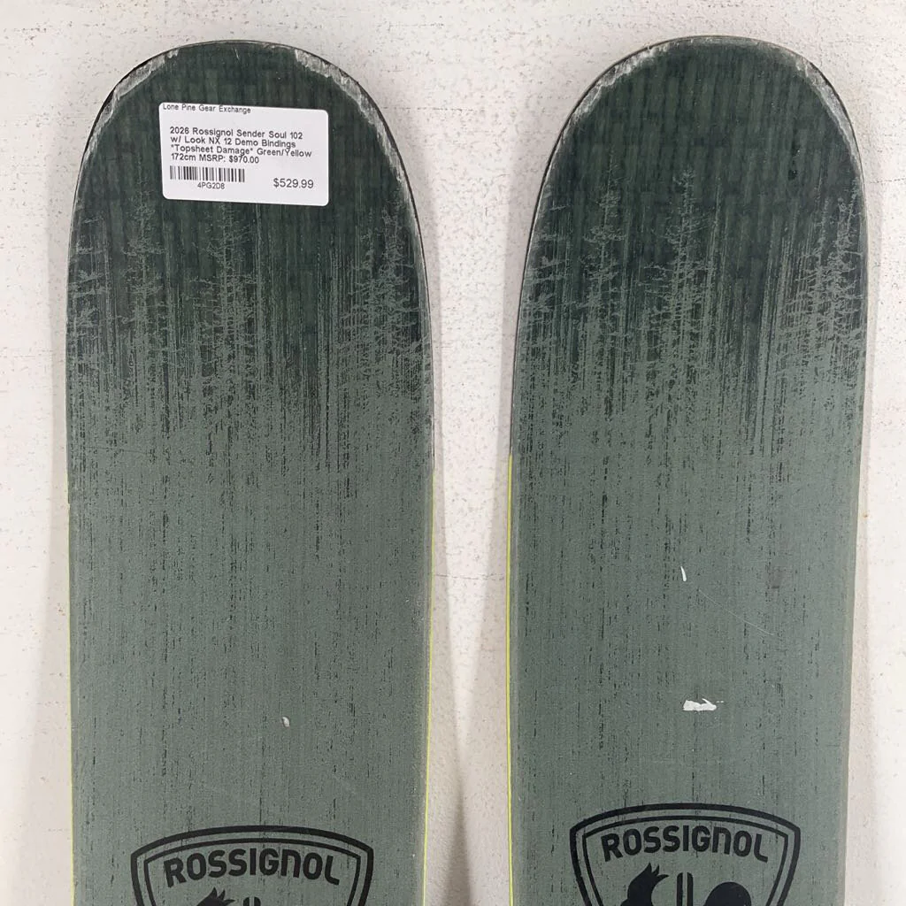 2026 Rossignol Sender Soul 102 w/ Look NX 12 Demo Bindings *Topsheet Damage* - Image 3